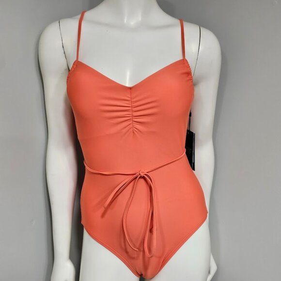 Tommy Hilfiger Crisscross-Back Tie-Belt One-Piece Swimsuit - Picture 2 of 9